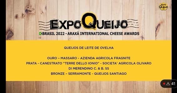 Eccellenze nostrane. L' Azienda Agricola Olivaro conquista l'Argento all' ExpoQueijo Brasil - Araxá International Cheese Awards