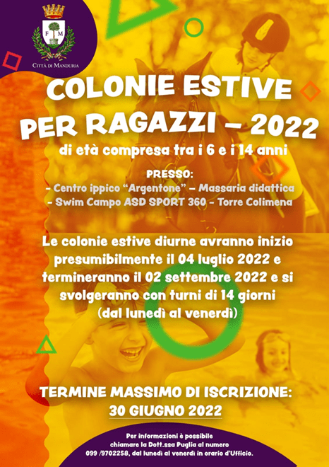 Manduria - Colonie Estive per ragazzi 2022