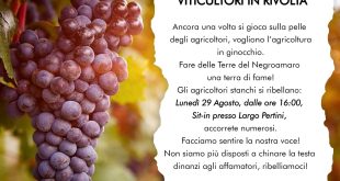 Viticultori in rivolta - SIT-IN presso Largo Pertini a Guagnano (LE) Lunedì 29 Agosto 2022