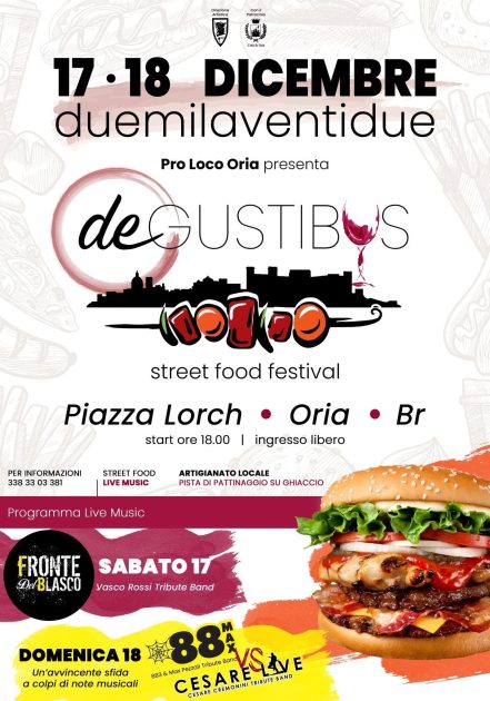 Oria: Tutto pronto per De Gustibus Street Food Festival
