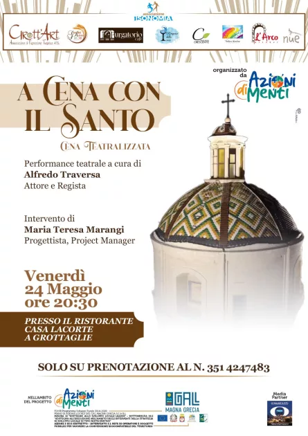 Locandina a Cena con il Santo Locandina a Cena con il Santo