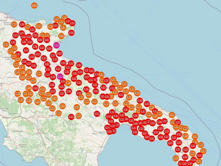 temperature registrate oggi 17 luglio 2024 temperature registrate oggi 17 luglio 2024