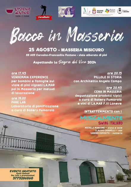 Locandina Bacco in Masseria Locandina Bacco in Masseria