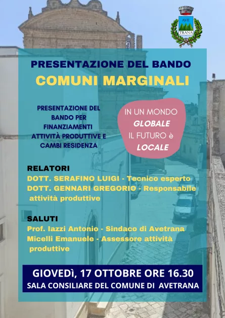 Presentazione Bando Comuni Marginali Presentazione Bando Comuni Marginali